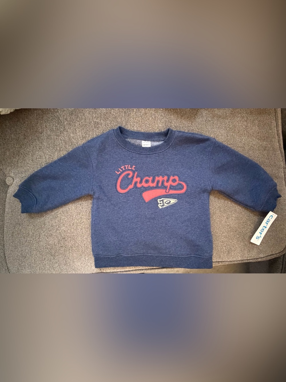 Carter's Navy Sweatshirt with Red 'Champ' Applique